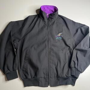 Vintage Swingster Louisville Speedway Jacket Black Purple Lined USA Made Men’s M
